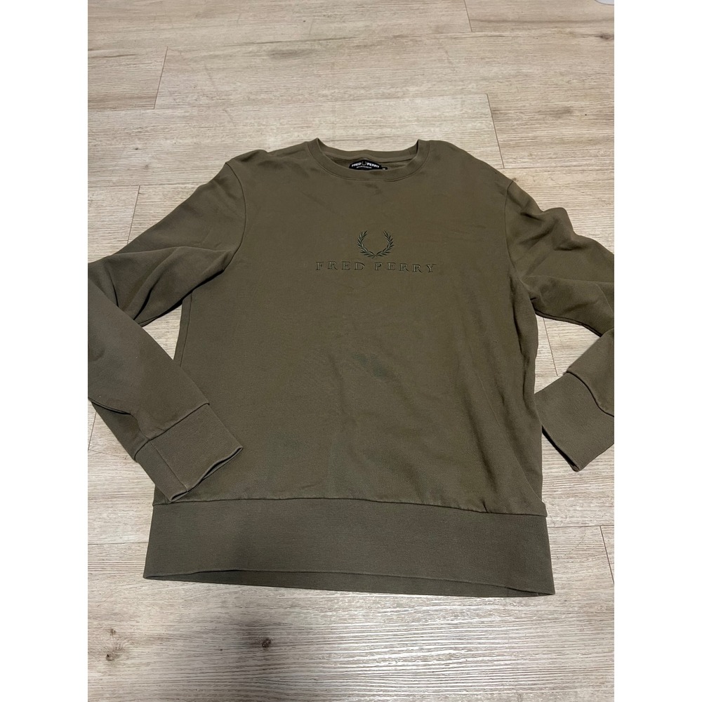 Fred Perry‎ Mens Embroidered Logo Sweatshirt Olive Green Oi! Blitz Evil Conduct